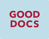 GOOD DOCS logo (light blue background with red text that says GOOD DOCS)